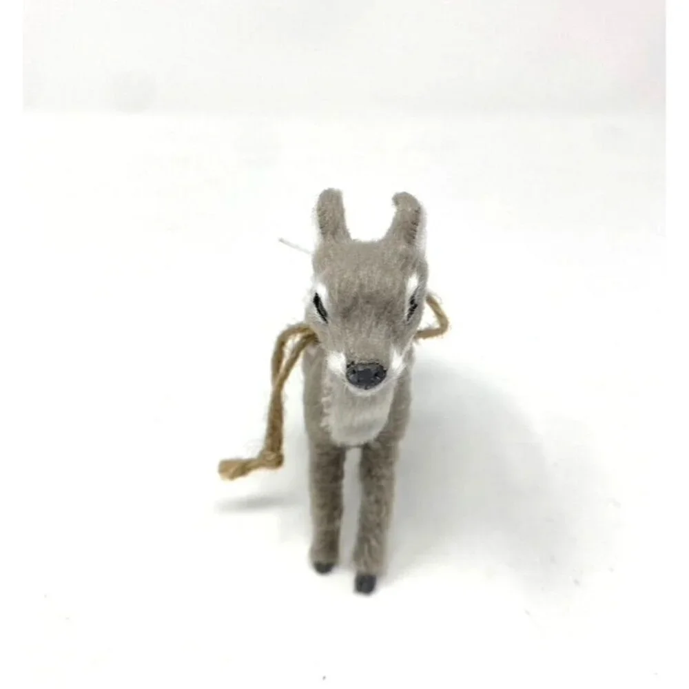 Target Faux Fur Grey Deer Christmas Tree Ornament Gray with Spots Wondershop™